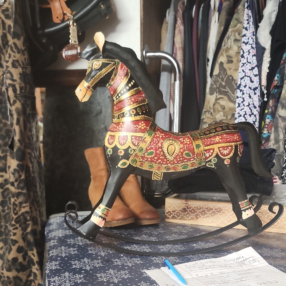 Hand Painted Metal Rocking Horse